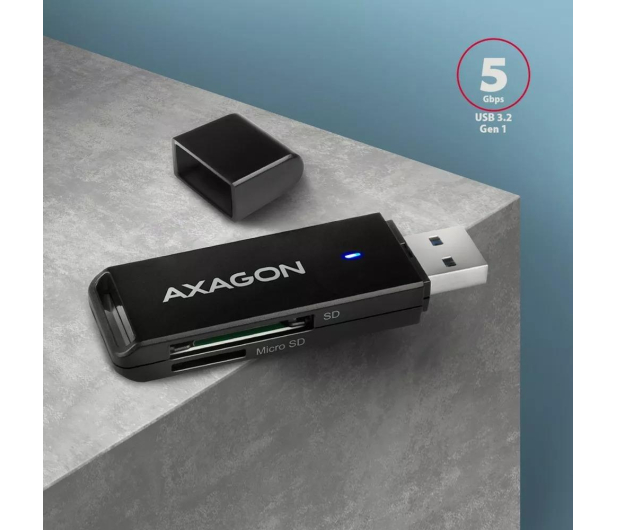 Axagon CRE-S2N, USB-A 3.2 SUPERSPEED 2-slot & lun SD/microSD, UHS-I - 1353403 - zdjęcie 4
